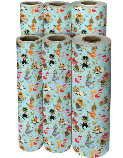 Load image into Gallery viewer, Naughty Cats Christmas Gift Wrap by Present Paper
