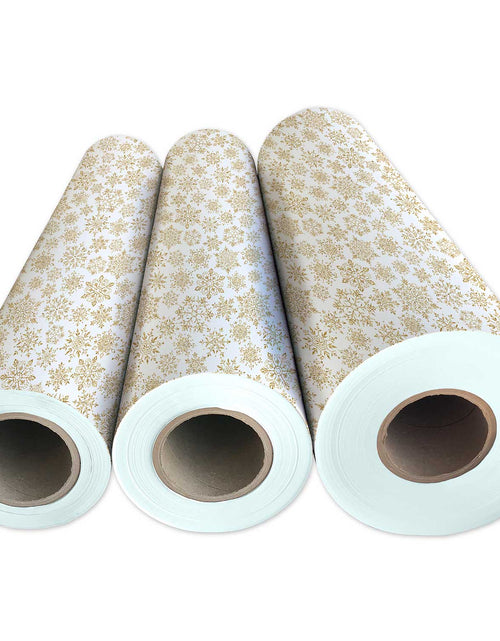 Load image into Gallery viewer, Holographic Snowflakes Christmas Gift Wrap by Present Paper
