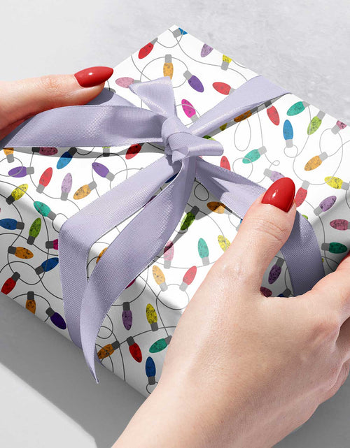 Load image into Gallery viewer, Holographic Lights Christmas Gift Wrap by Present Paper
