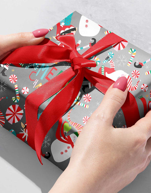 Load image into Gallery viewer, Santa &amp; Snowmen Christmas Gift Wrap by Present Paper
