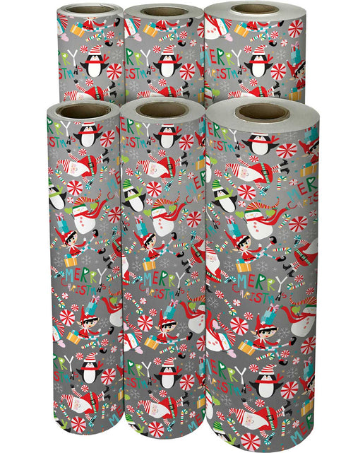 Load image into Gallery viewer, Santa &amp; Snowmen Christmas Gift Wrap by Present Paper
