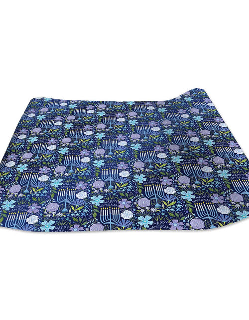 Load image into Gallery viewer, Floral Menorah Hanukkah Gift Wrap by Present Paper
