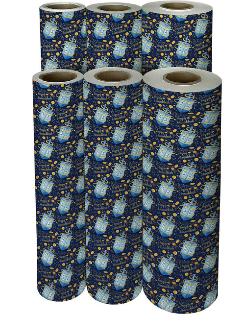 Load image into Gallery viewer, Hanukkah Dreidel Gift Wrap by Present Paper
