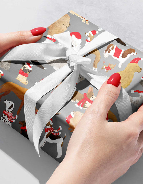 Load image into Gallery viewer, Santa's Helper Dogs Christmas Gift Wrap by Present Paper
