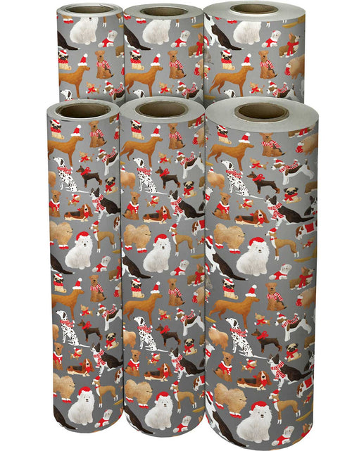 Load image into Gallery viewer, Santa's Helper Dogs Christmas Gift Wrap by Present Paper
