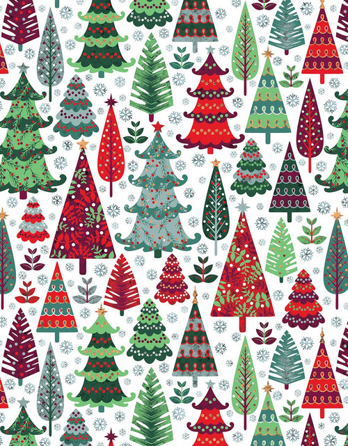 Load image into Gallery viewer, Holographic Trees Christmas Gift Wrap by Present Paper
