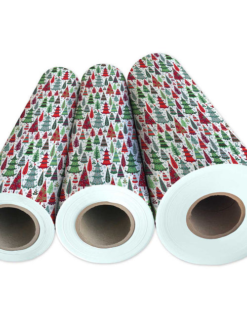 Load image into Gallery viewer, Holographic Trees Christmas Gift Wrap by Present Paper
