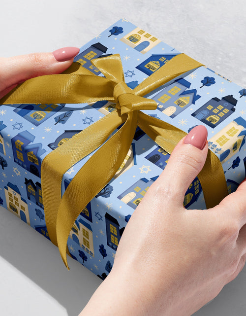 Load image into Gallery viewer, Hanukkah House Gift Wrap by Present Paper
