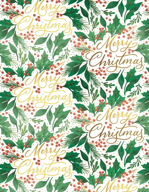 Load image into Gallery viewer, Merry Christmas Gold Foil Gift Wrap by Present Paper
