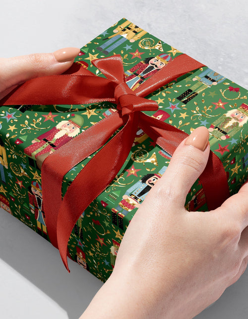 Load image into Gallery viewer, Sparkling Nutcracker Holographic Christmas Gift Wrap by Present Paper
