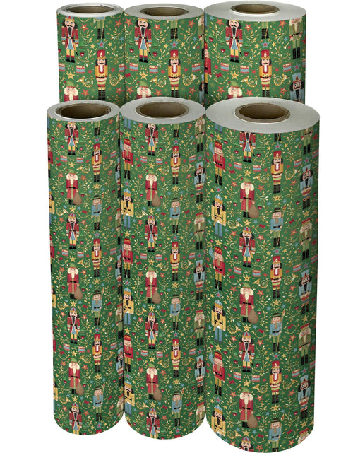 Load image into Gallery viewer, Sparkling Nutcracker Holographic Christmas Gift Wrap by Present Paper

