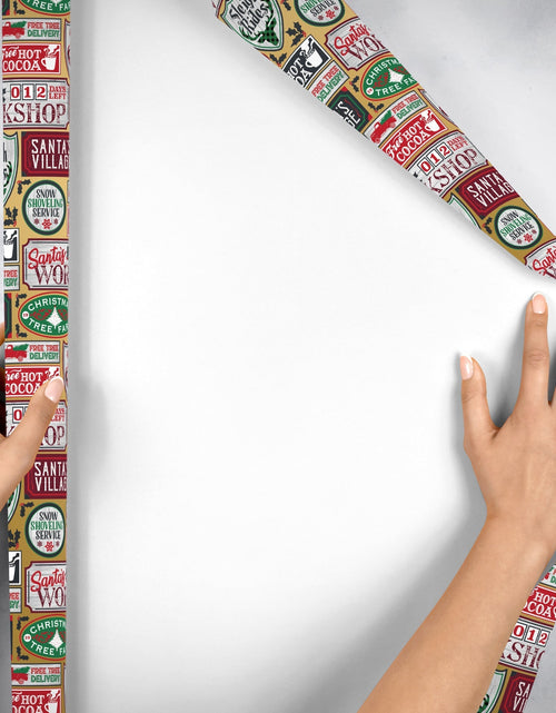 Load image into Gallery viewer, Santa Signs Gold Christmas Gift Wrap by Present Paper
