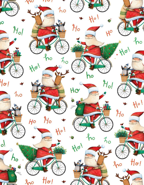 Load image into Gallery viewer, Santa Bicycle Christmas Gift Wrap by Present Paper
