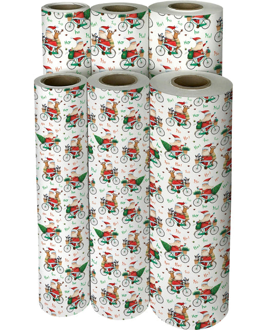 Load image into Gallery viewer, Santa Bicycle Christmas Gift Wrap by Present Paper
