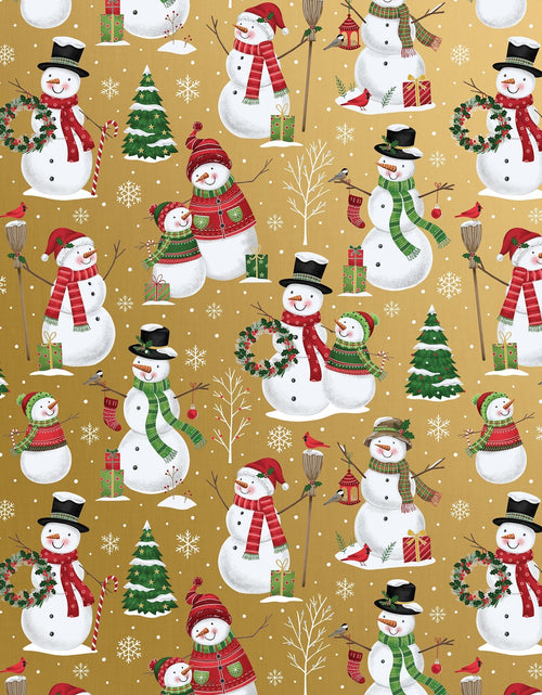Load image into Gallery viewer, Snowman Family Christmas Gift Wrap by Present Paper
