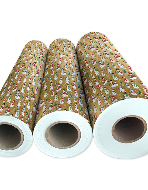 Load image into Gallery viewer, Snowman Family Christmas Gift Wrap by Present Paper
