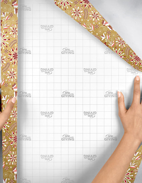 Load image into Gallery viewer, Merriment Gold Christmas Gift Wrap by Present Paper
