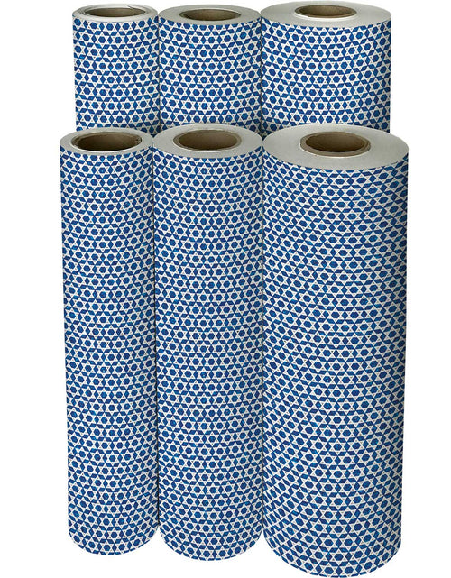 Load image into Gallery viewer, Shield of David Hanukkah Gift Wrap by Present Paper
