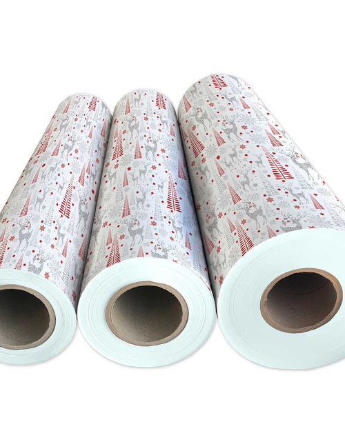 Load image into Gallery viewer, Holographic Reindeer Christmas Gift Wrap by Present Paper
