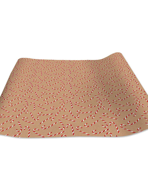 Load image into Gallery viewer, Kraft Candy Cane Christmas Gift Wrap by Present Paper
