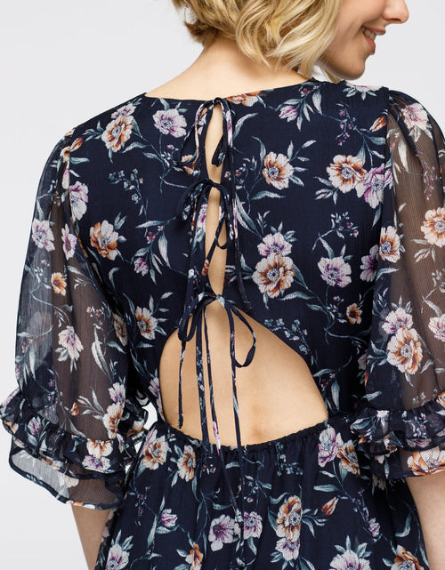 Load image into Gallery viewer, Wax Flower Asymmetrical Hi-Lo Dress by Shop at Konus
