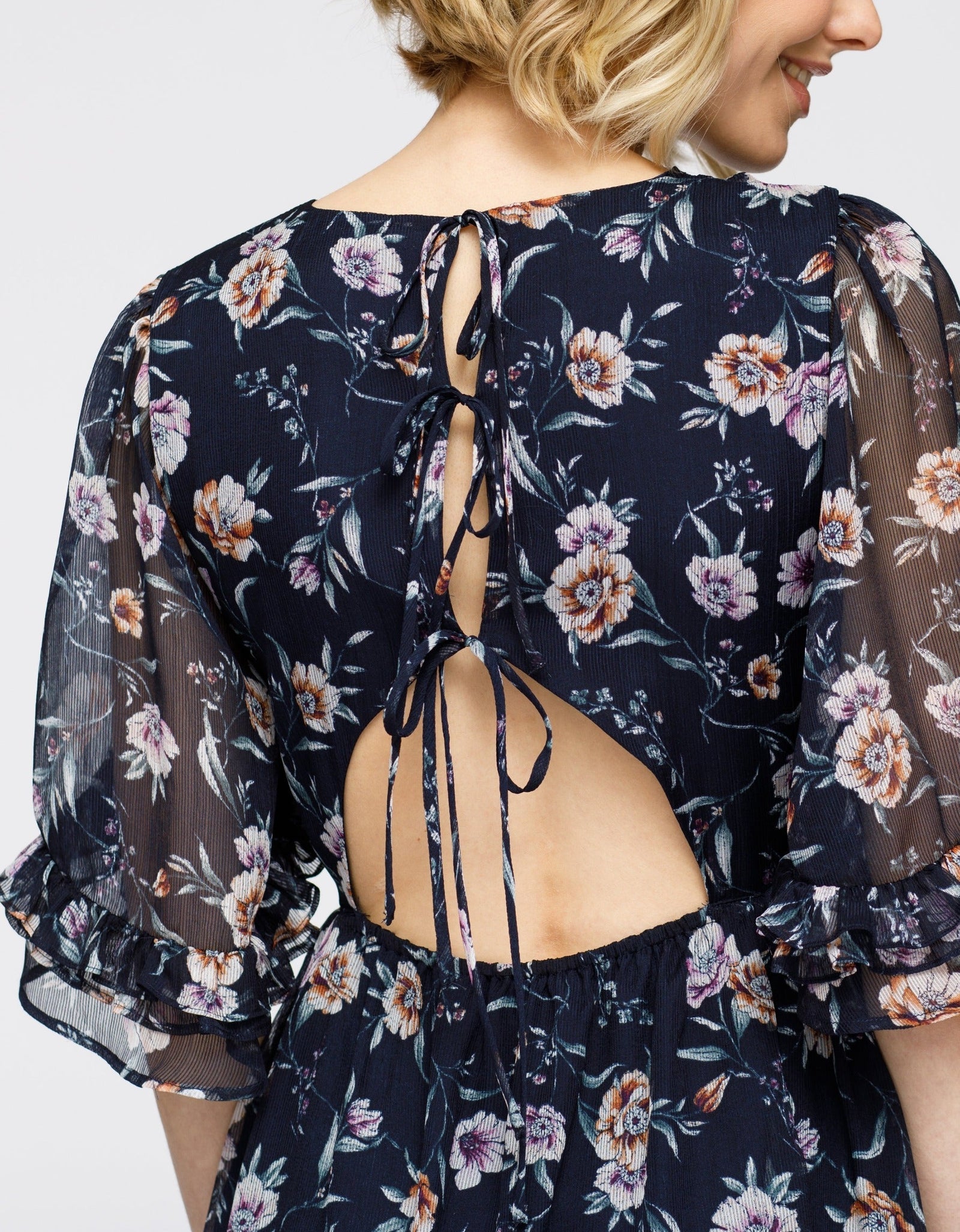 Wax Flower Asymmetrical Hi-Lo Dress by Shop at Konus