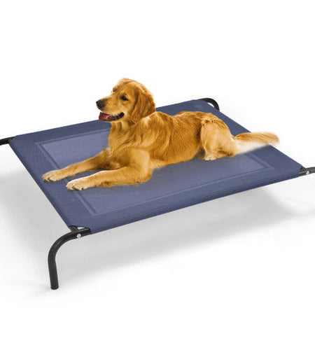 Large Indoor Outdoor Camping Steel Frame Elevated Pet Cot Mat-XL