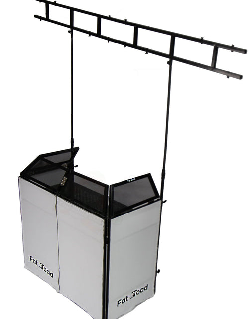 Load image into Gallery viewer, DJ Booth Tabletop With 8FT Lighting Truss Stand Package by FAT TOAD - Foldable Panel Portable Stage by GeekStands.com
