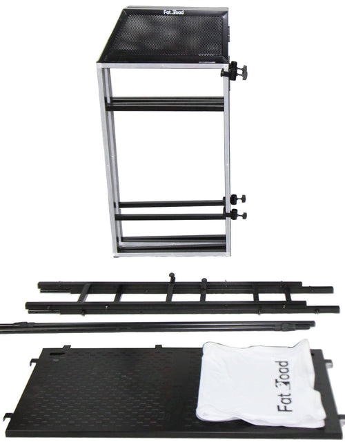 Load image into Gallery viewer, DJ Booth Tabletop With 8FT Lighting Truss Stand Package by FAT TOAD - Foldable Panel Portable Stage by GeekStands.com
