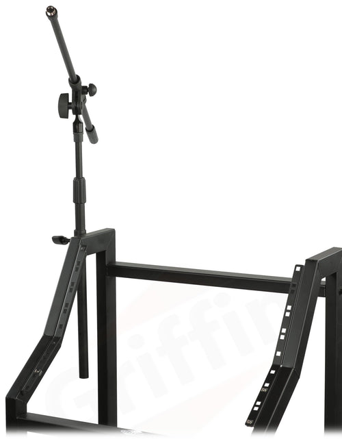 Load image into Gallery viewer, GRIFFIN Rack Mount Cart Stand &amp; Top Mixer Platform 25U - Rolling Music Studio Booth Case Holder by GeekStands.com
