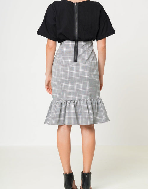 Load image into Gallery viewer, Glen Plaid Mermaid Dress in Black by Shop at Konus
