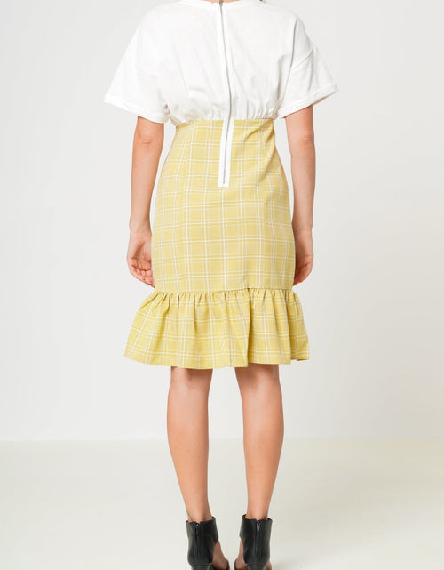 Load image into Gallery viewer, Women's Glen Plaid Mermaid Dress in Yellow by Shop at Konus
