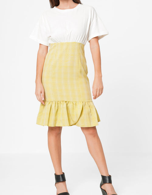 Load image into Gallery viewer, Women's Glen Plaid Mermaid Dress in Yellow by Shop at Konus
