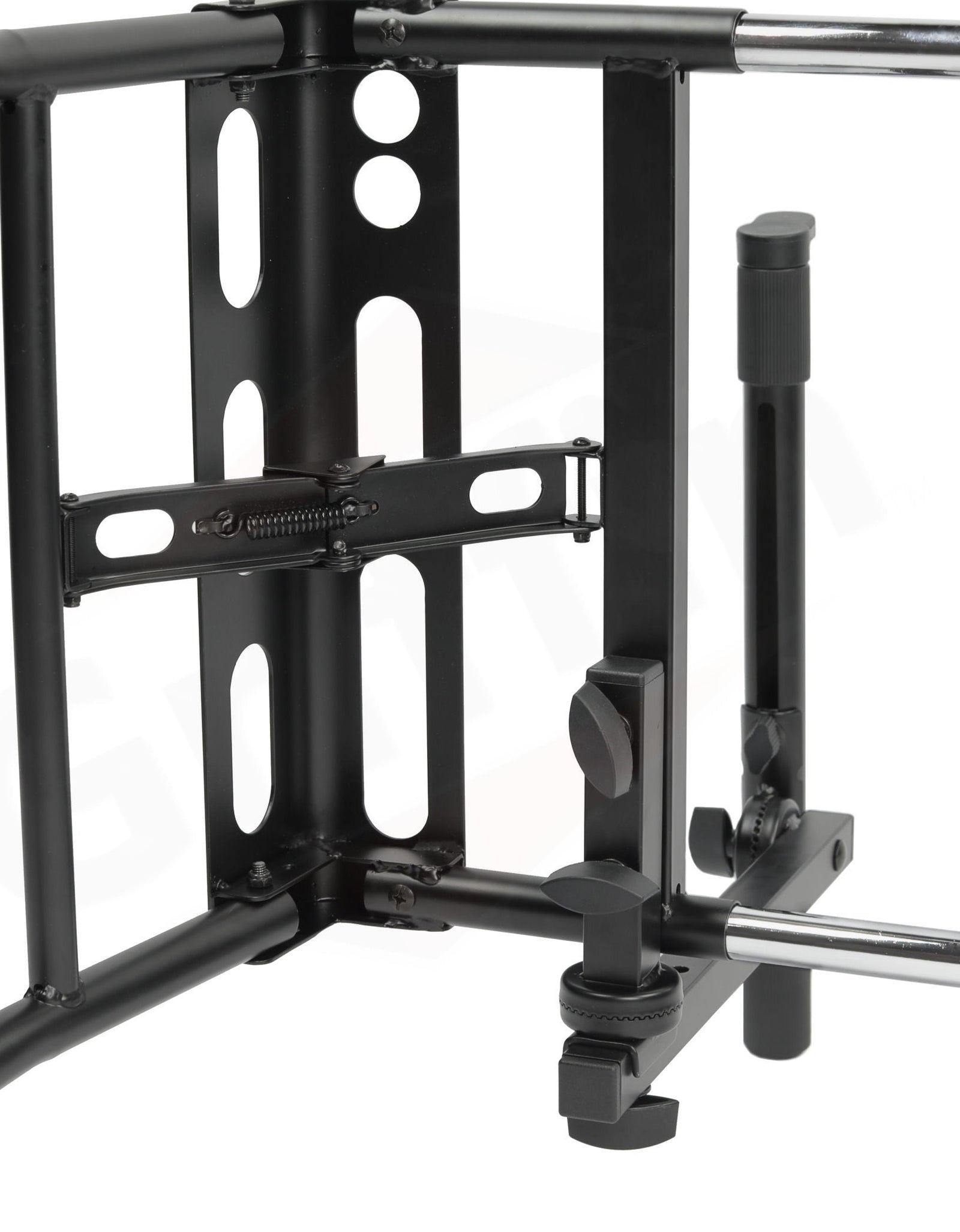 GRIFFIN 2-Tier DJ Coffin Workstation Stand - Double Table Top Keyboard & Laptop Holder - Duel Level Digital Piano Rack Mount Platform for Studio Mixer by GeekStands.com