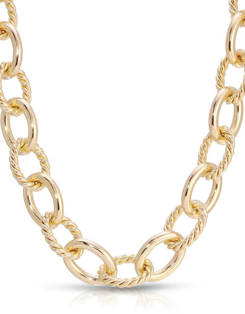 Load image into Gallery viewer, Xl Alternating Twisted Link Toggle Necklace by eklexic jewelry
