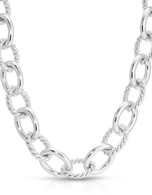 Load image into Gallery viewer, Xl Alternating Twisted Link Toggle Necklace by eklexic jewelry
