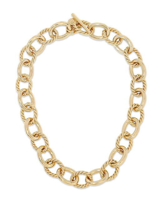 Load image into Gallery viewer, Xl Alternating Twisted Link Toggle Necklace by eklexic jewelry
