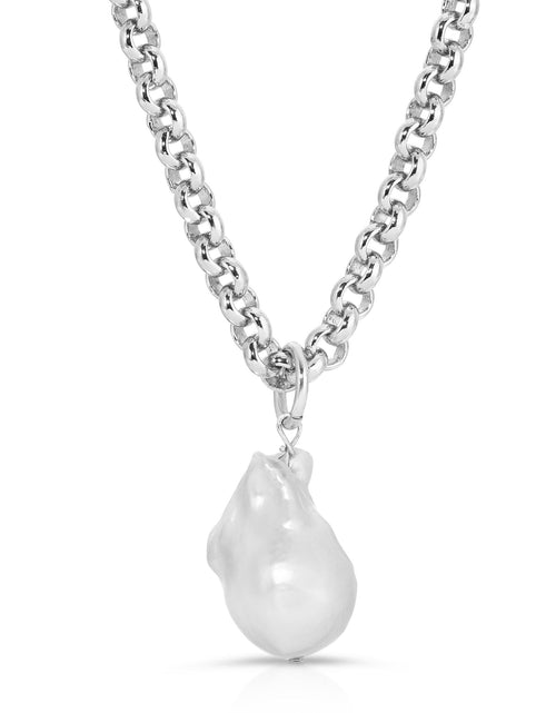 Load image into Gallery viewer, Xl Fresh Water Baroque Pearl Pendant by eklexic jewelry
