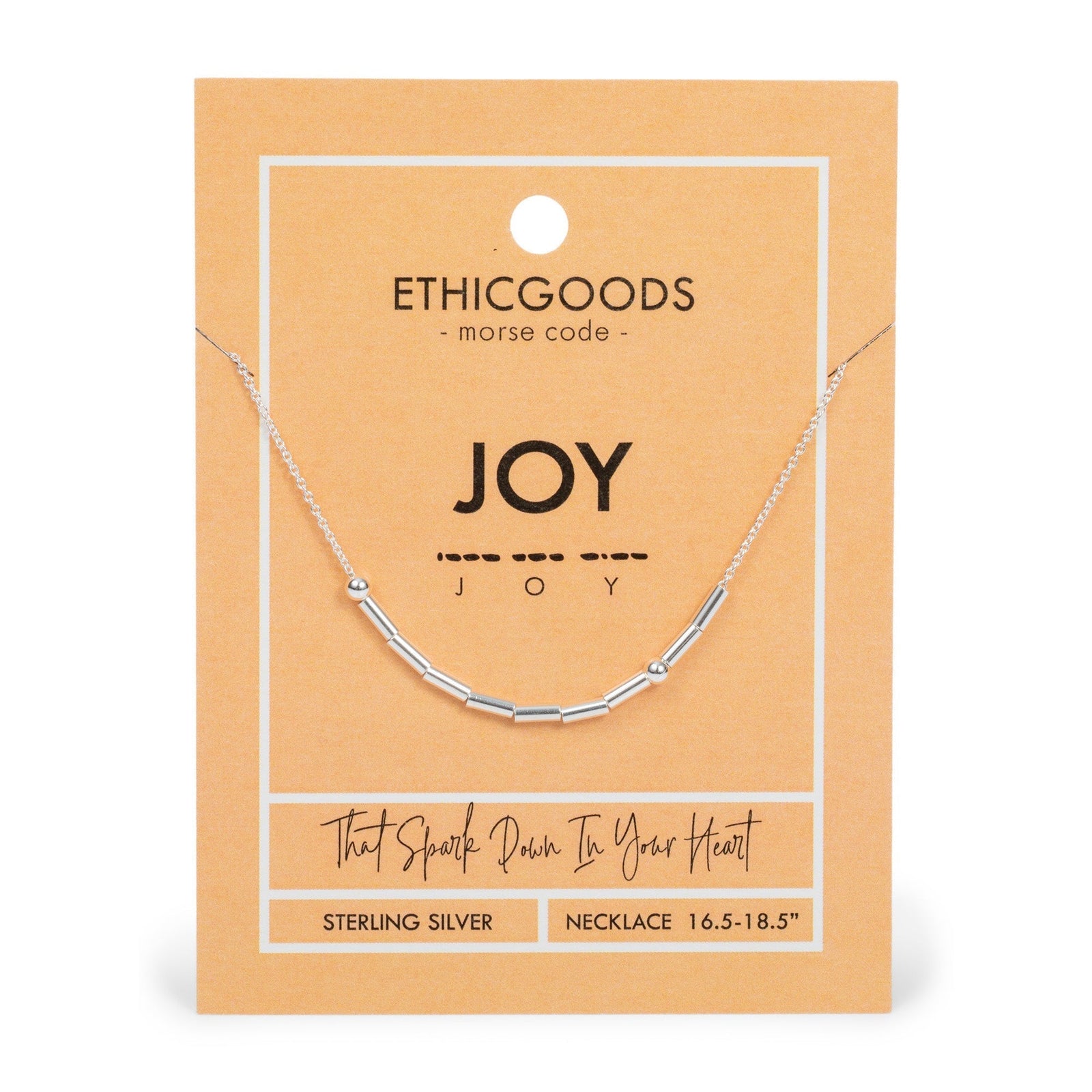 JOY | Morse Code Classic Gold Beaded Necklace by ETHICGOODS