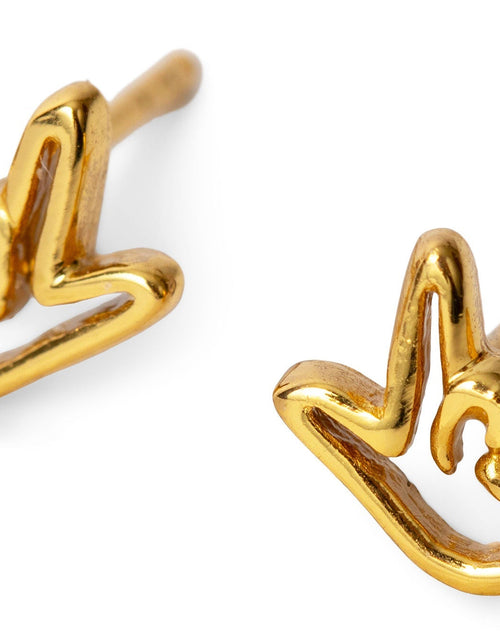 Load image into Gallery viewer, I Love You Classic Gold Earrings &amp; Necklace Set by ETHICGOODS
