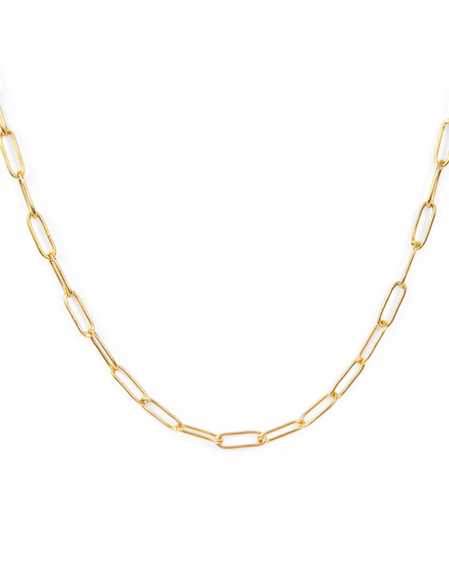 Load image into Gallery viewer, Paperclip Classic Gold Necklace Chain by ETHICGOODS
