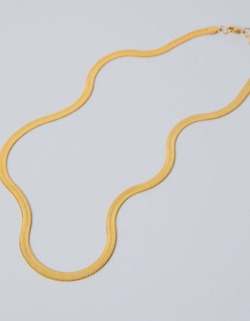 Load image into Gallery viewer, Herringbone Chain Classic Gold Necklace by ETHICGOODS
