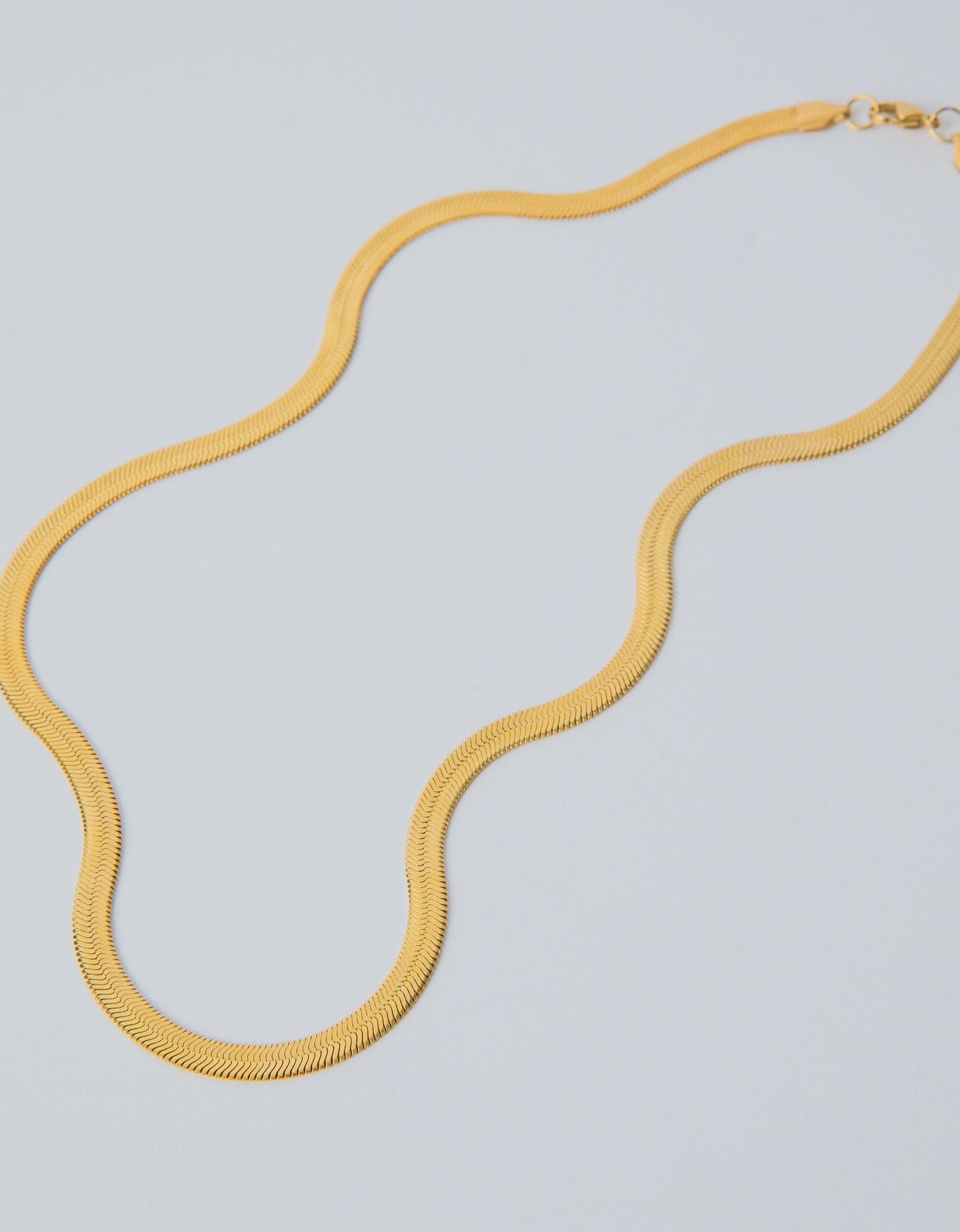 Herringbone Chain Classic Gold Necklace by ETHICGOODS