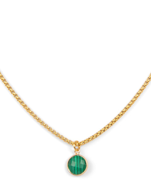 Load image into Gallery viewer, Malachite Stone Pendant Classic Gold Necklace by ETHICGOODS
