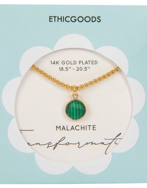Load image into Gallery viewer, Malachite Stone Pendant Classic Gold Necklace by ETHICGOODS
