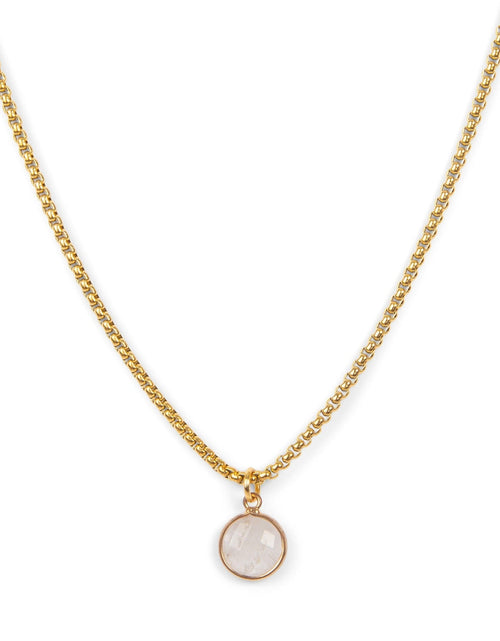 Load image into Gallery viewer, Rose Quartz Stone Pendant Classic Gold Necklace by ETHICGOODS
