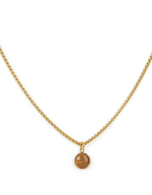 Load image into Gallery viewer, Tiger's Eye Stone Pendant Classic Gold Necklace by ETHICGOODS
