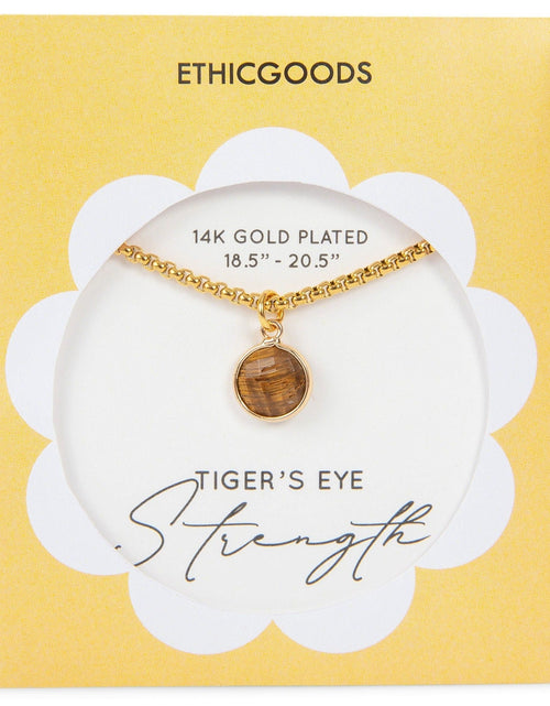 Load image into Gallery viewer, Tiger's Eye Stone Pendant Classic Gold Necklace by ETHICGOODS

