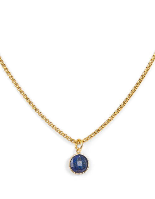 Load image into Gallery viewer, Lapis Stone Pendant Classic Gold Necklace by ETHICGOODS
