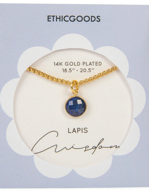 Load image into Gallery viewer, Lapis Stone Pendant Classic Gold Necklace by ETHICGOODS
